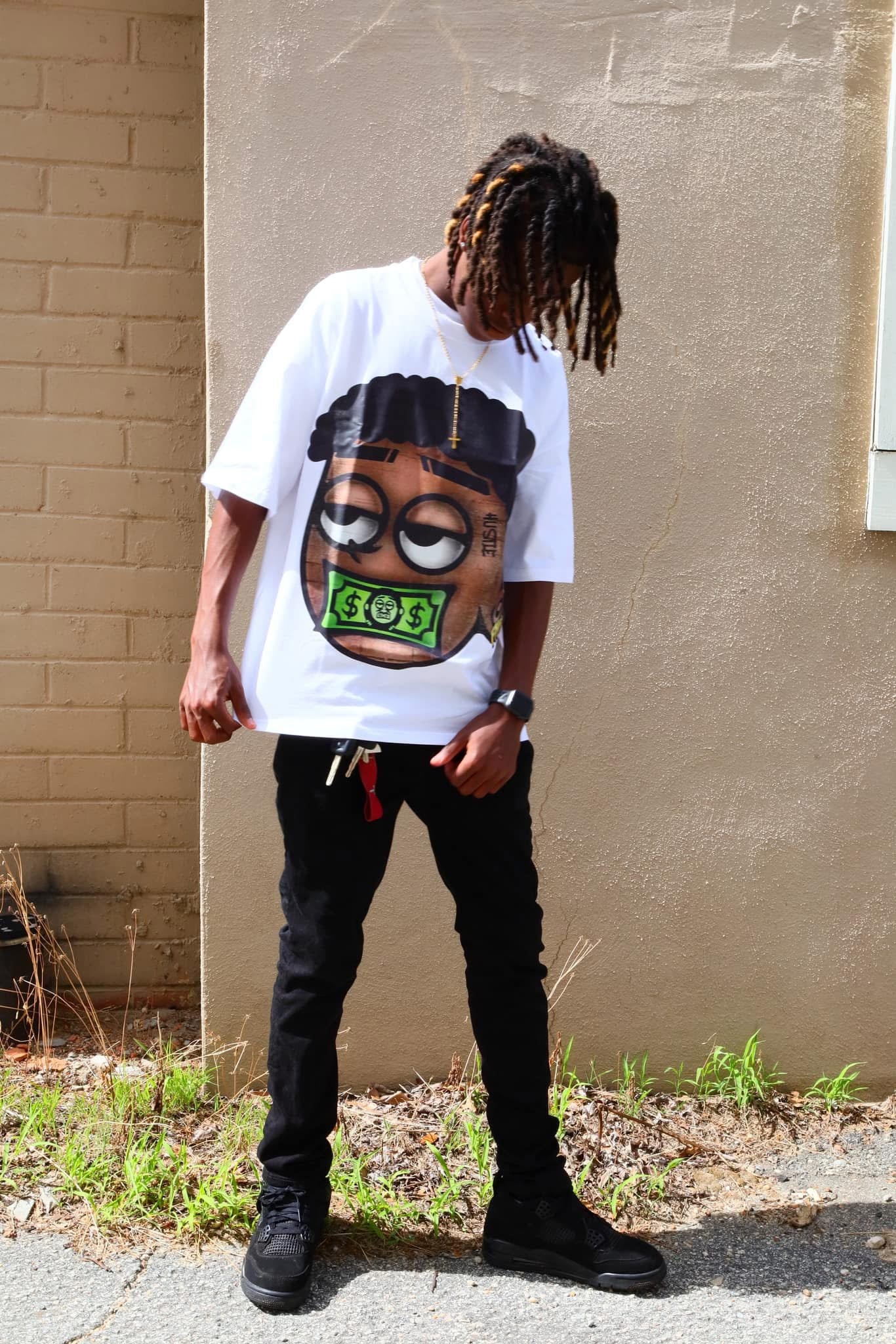 White FHM “Money Talks” Oversized Tee