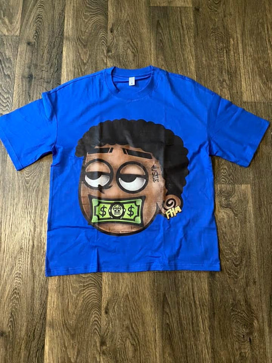 Blue FHM “Money Talks” Oversized Tee